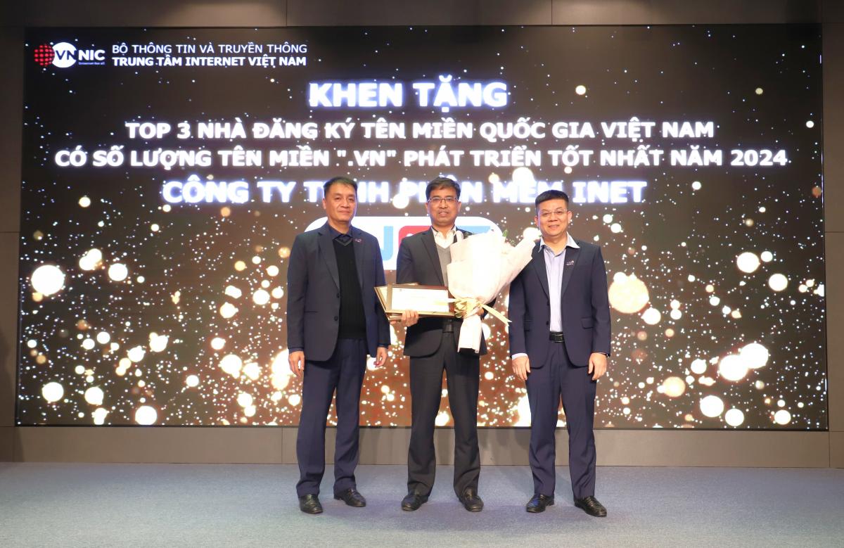 TOP 3 Nhà đăng ký có số lượng tên miền ".vn" phát triển tốt nhất năm 2024: Công ty TNHH Phần mềm iNET